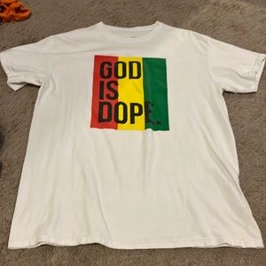 White GOD IS DOPE shirt